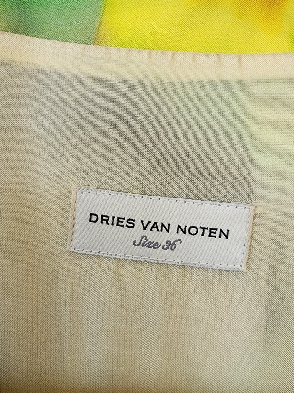 Dries Van Noten Green Multi Watercolor Wrap Midi Dress Size S - Picture 7 of 10